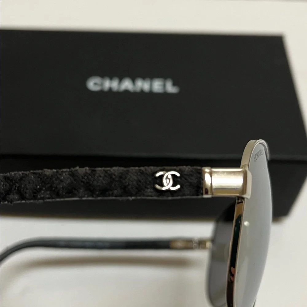 Chanel Metallic Aviator Sunglasses